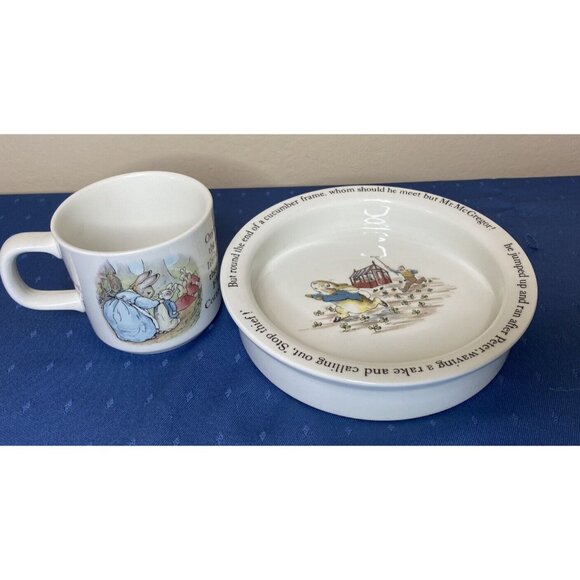 Wedgwood Other - Beatrix Potter PETER RABBIT Cake Plate Cup/Mug WEDGWOOD Frederick Warne & Co Lot